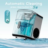 EUHOMY Pebble Ice Maker Machine with 35lbs/24H Soft Ice, Self-Cleaning Includes 2 Bottles of Cleaner - Euhomy