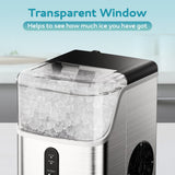 EUHOMY Pebble Ice Maker Machine with 35lbs/24H Soft Ice, Self-Cleaning Includes 2 Bottles of Cleaner - Euhomy