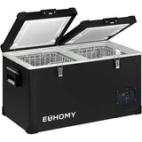 Euhomy Car Refrigerator, 110V, 69 Quart, Dual Zone, Black, Dual Door with Lock – Ideal for Home, Camping, or Off-Grid Use