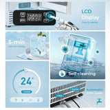EUHOMY Commercial Under Counter Nugget Ice Maker Machine Includes 2 Bottles of Cleaner - Euhomy