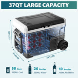 EUHOMY 12 Volt Camp Refrigerator Temperature Control Dual Zone Portable Car Refrigerator - Euhomy