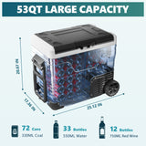 EUHOMY 12 Volt Camp Refrigerator Temperature Control Dual Zone Portable Car Refrigerator - Euhomy