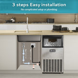 EUHOMY Excellent Storage Container Undercounter Commercial Ice Machine Includes 2 Bottles of Cleaner - Euhomy